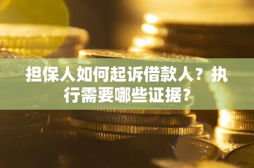 武汉担保人如何起诉借款人？执行需要哪些证据？