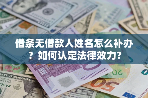 武汉借条无借款人姓名怎么补办？如何认定法律效力？